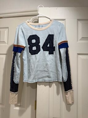 Free People Light Blue '84' Long Sleeve Layered Athletic Top